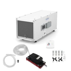 imageAprilAire E050PZ 50Pint ProfessionalGrade WholeHouse Dehumidifier with drain hose for up to 1600 Sq Ft with S86WMUPR WiFi Thermostat Drain Hose Condensate Pump Bracket and Hanging Kit