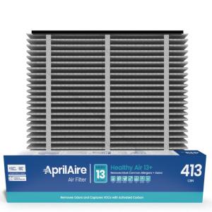 imageAprilAire 413CBN Replacement Filter for AprilAire Whole House Air Purifiers  MERV 13 with Carbon Healthy Home Allergy  Odor Reduction 16x25x4 Air Filter Pack of 12